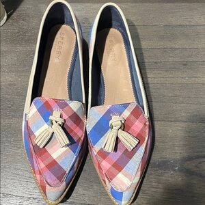 Sperry Women's Plaid Tassel Loafers - Red, Blue, Cream
